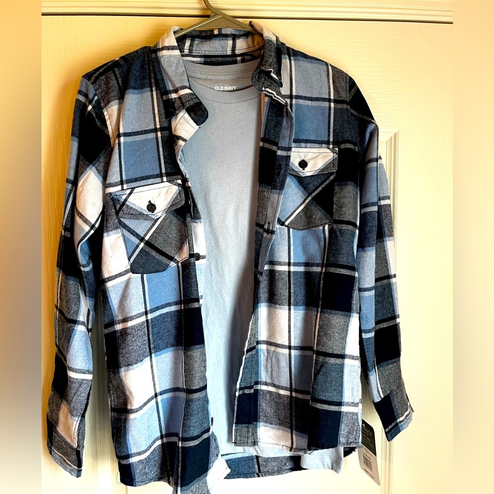 Boys Flannel and Tshirt set